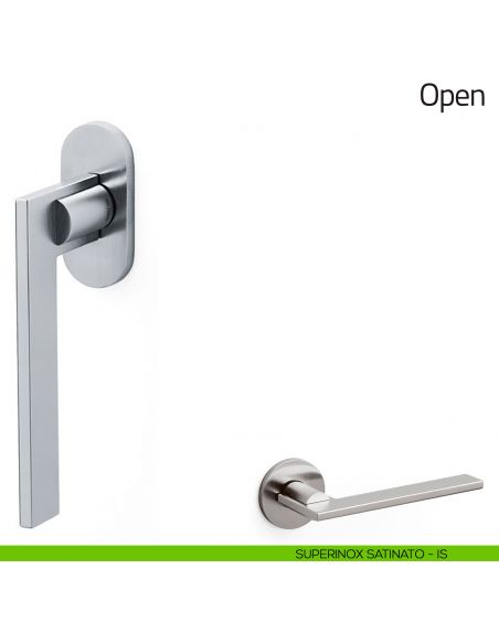 Maniglia per finestra martellina DK Open Olivari superinox satinato