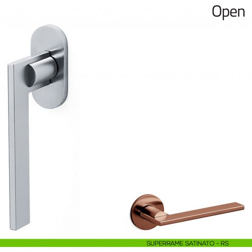 Maniglia per finestra martellina DK Open Olivari superrame satinato