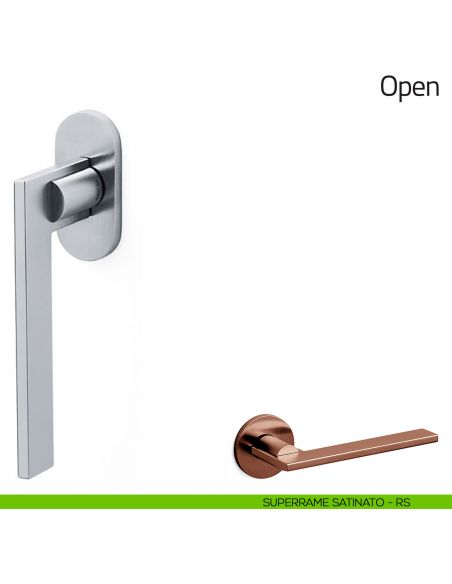 Maniglia per finestra martellina DK Open Olivari superrame satinato