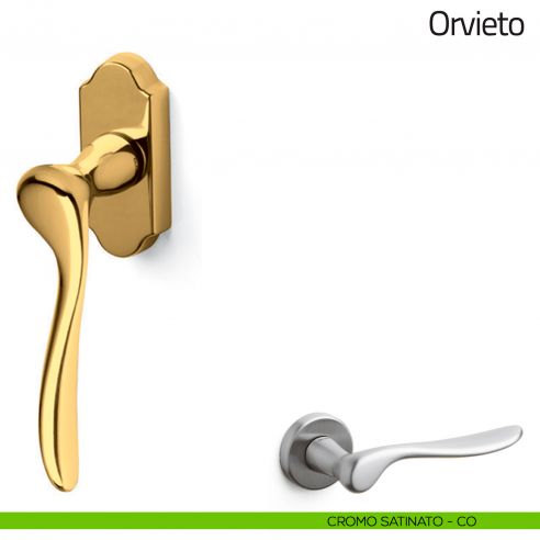 Maniglia per finestra martellina DK Orvieto Olivari cromo satinato
