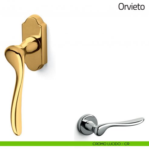 Maniglia per finestra martellina DK Orvieto Olivari cromo lucido