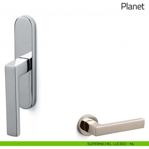 Maniglia per finestra cremonese Planet Olivari supernichel lucido