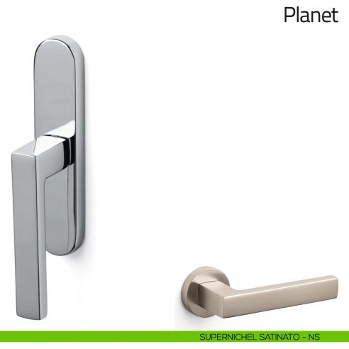 Maniglia per finestra cremonese Planet Olivari supernichel satinato