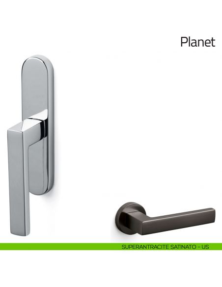 Maniglia per finestra cremonese Planet Olivari superantracite satinato