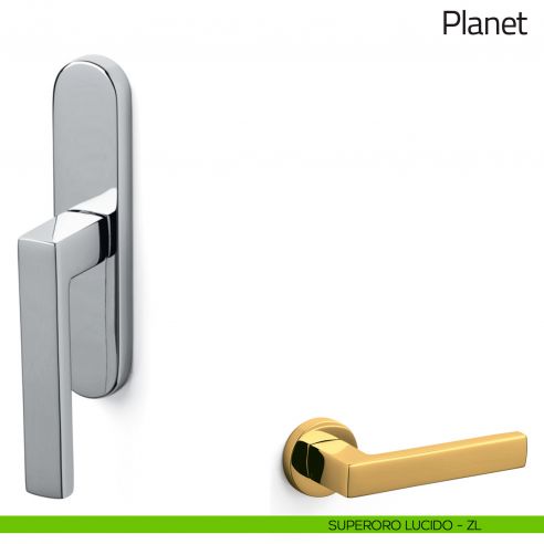 Maniglia per finestra cremonese Planet Olivari superoro lucido