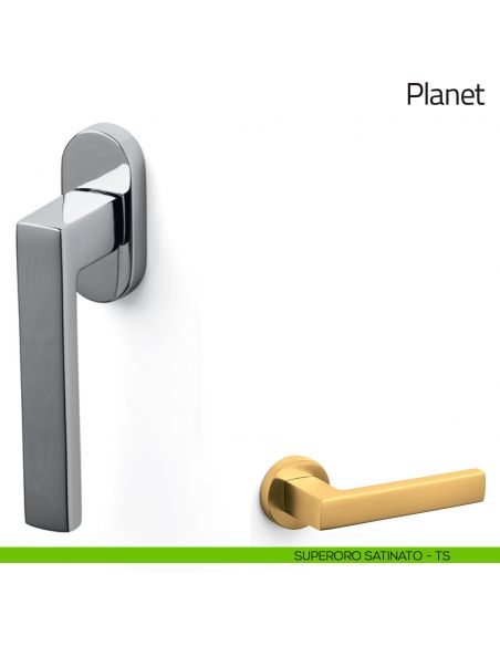 Maniglia per finestra martellina DK Planet Olivari superoro satinato