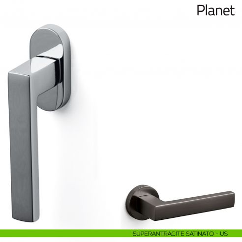 Maniglia per finestra martellina DK Planet Olivari superantracite satinato