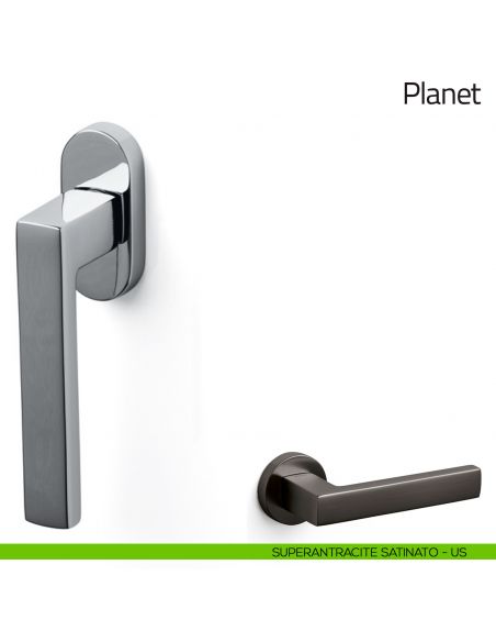Maniglia per finestra martellina DK Planet Olivari superantracite satinato