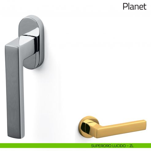 Maniglia per finestra martellina DK Planet Olivari superoro lucido