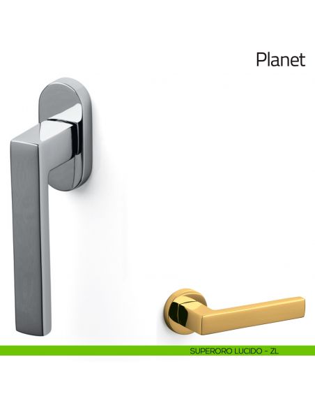 Maniglia per finestra martellina DK Planet Olivari superoro lucido