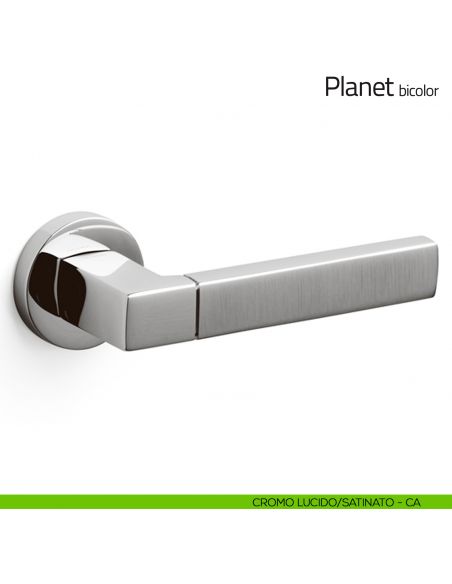 Maniglia per porta Planet bicolor Olivari cromo lucido/satinato