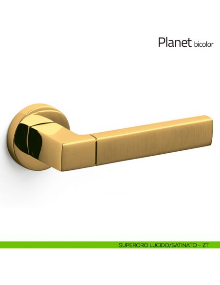 Maniglia per porta Planet bicolor Olivari superoro lucido/satinato