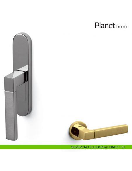 Maniglia per finestra cremonese Planet bicolor Olivari superoro lucido/satinato