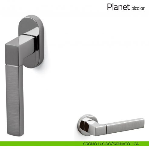 Maniglia per finestra martellina DK Planet Bicolor Olivari cromo lucido/satinato