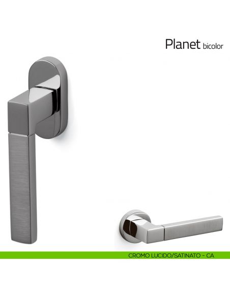 Maniglia per finestra martellina DK Planet Bicolor Olivari cromo lucido/satinato