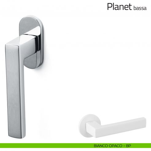 Maniglia per finestra martellina DK Planet Olivari bassa bianco opaco