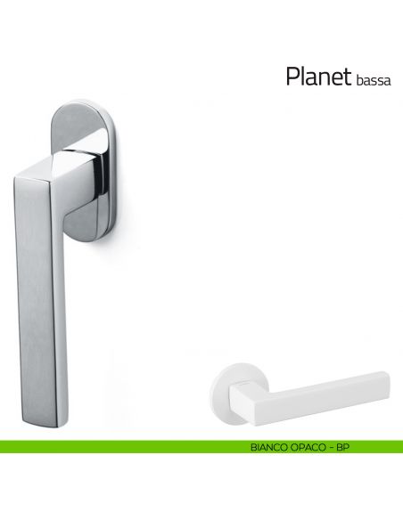Maniglia per finestra martellina DK Planet Olivari bassa bianco opaco