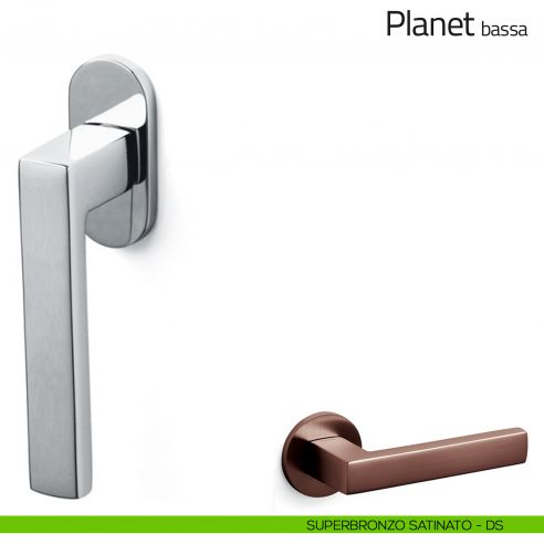 Maniglia per finestra martellina DK Planet Olivari bassa superbronzo satinato
