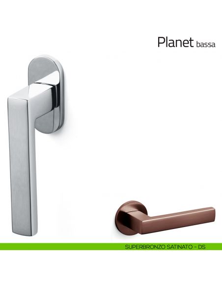 Maniglia per finestra martellina DK Planet Olivari bassa superbronzo satinato