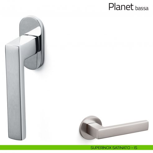 Maniglia per finestra martellina DK Planet Olivari bassa superinox satinato