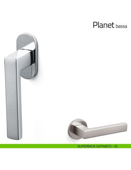 Maniglia per finestra martellina DK Planet Olivari bassa superinox satinato