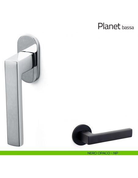 Maniglia per finestra martellina DK Planet Olivari bassa nero opaco