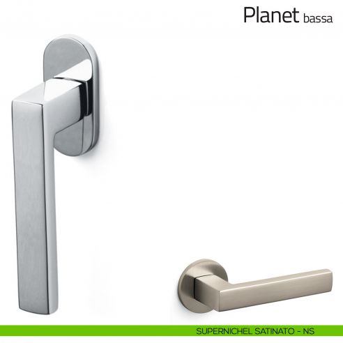 Maniglia per finestra martellina DK Planet Olivari bassa supernichel satinato