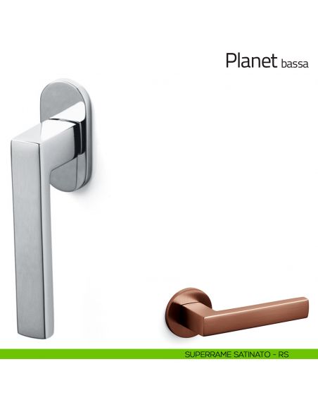 Maniglia per finestra martellina DK Planet Olivari bassa superrame satinato
