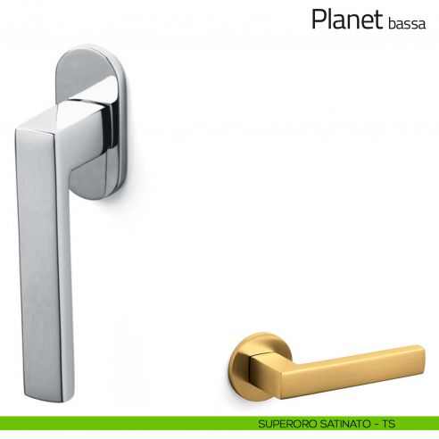 Maniglia per finestra martellina DK Planet Olivari bassa superoro satinato