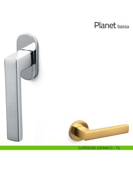 Maniglia per finestra martellina DK Planet Olivari bassa superoro satinato