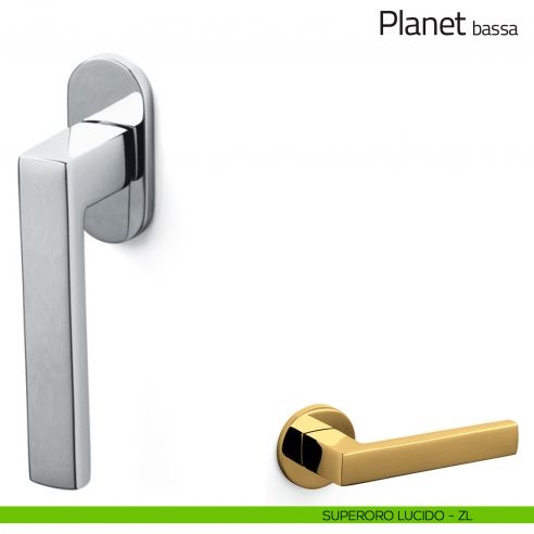 Maniglia per finestra martellina DK Planet Olivari bassa superoro lucido