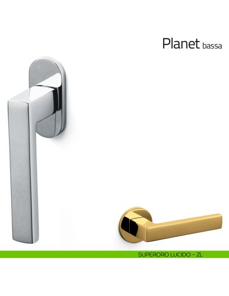 Maniglia per finestra martellina DK Planet Olivari bassa superoro lucido