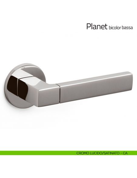 Maniglia per porta Planet bicolor Olivari bassa cromo lucido/satinato