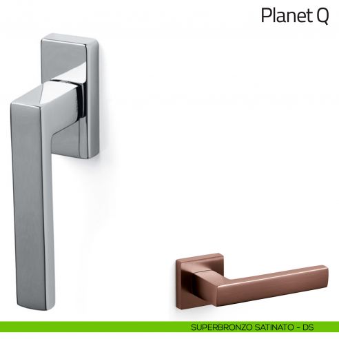 Maniglia per finestra martellina DK Planet Q Olivari superbronzo satinato