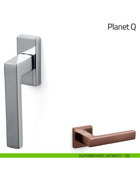Maniglia per finestra martellina DK Planet Q Olivari superbronzo satinato