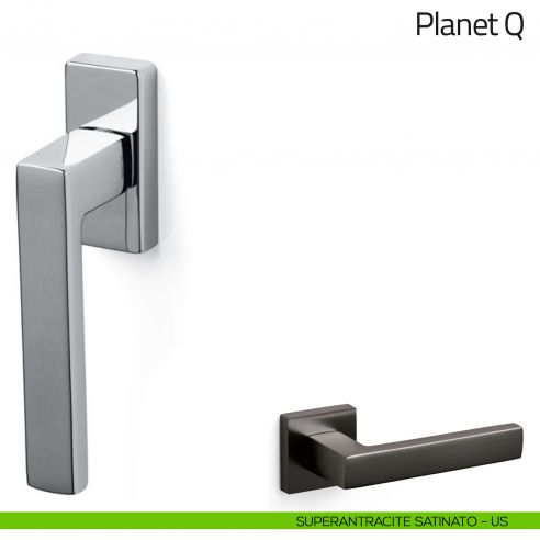 Maniglia per finestra martellina DK Planet Q Olivari superantracite satinato
