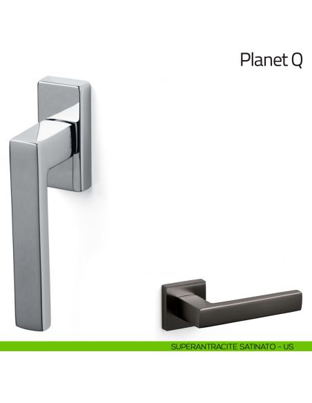 Maniglia per finestra martellina DK Planet Q Olivari superantracite satinato