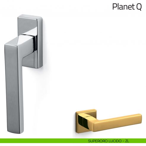 Maniglia per finestra martellina DK Planet Q Olivari superoro lucido