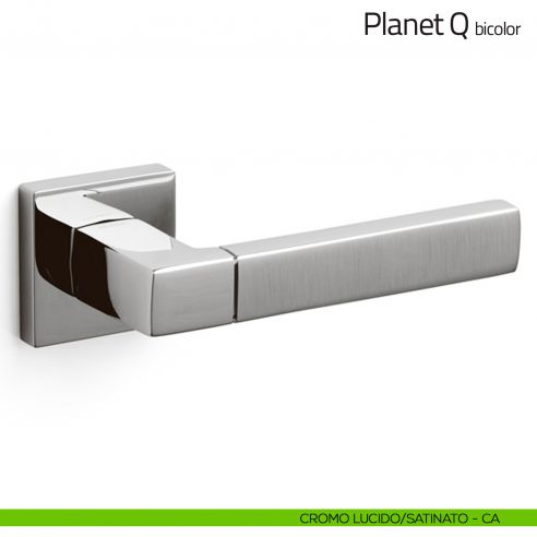 Maniglia per porta Planet Q bicolor Olivari cromo lucido/satinato