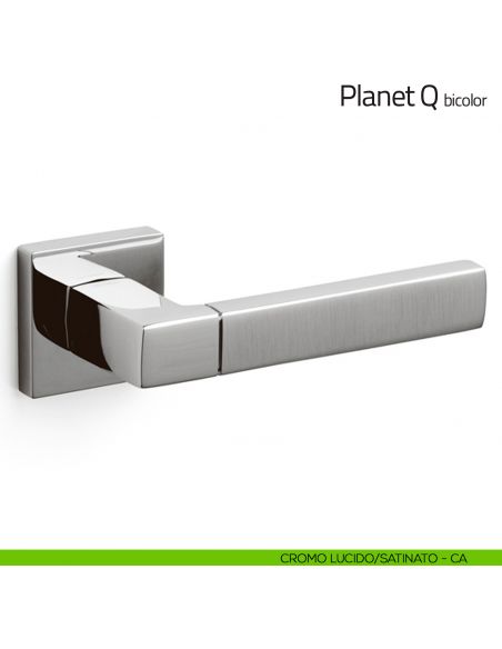 Maniglia per porta Planet Q bicolor Olivari cromo lucido/satinato