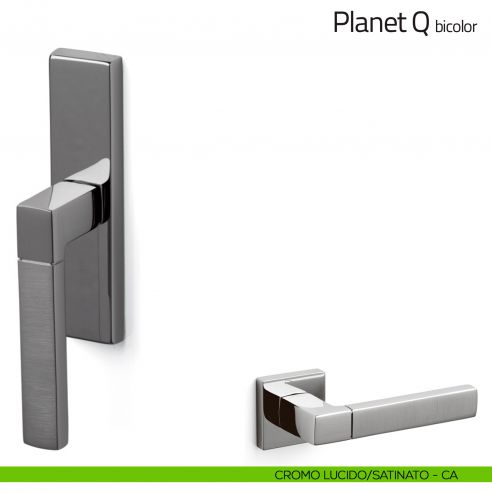 Maniglia per finestra cremonese Planet Q bicolor Olivari cromo lucido/satinato