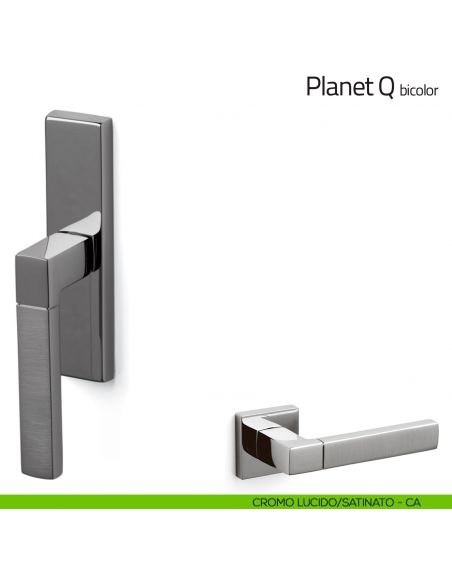Maniglia per finestra cremonese Planet Q bicolor Olivari cromo lucido/satinato