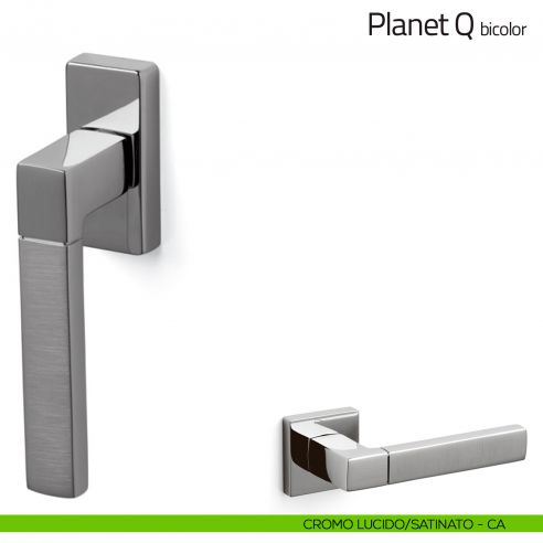 Maniglia per finestra martellina DK Planet Q Bicolor Olivari cromo lucido/satinato