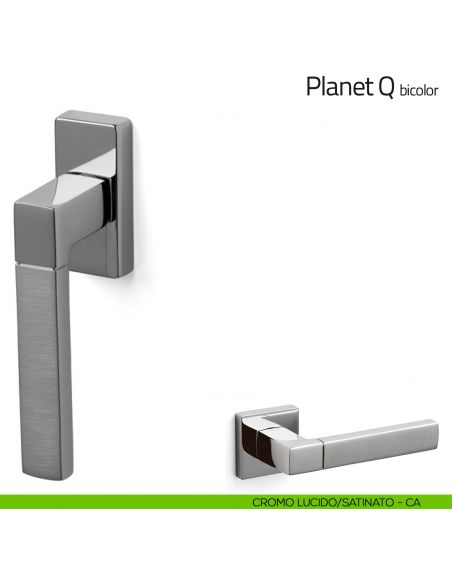 Maniglia per finestra martellina DK Planet Q Bicolor Olivari cromo lucido/satinato
