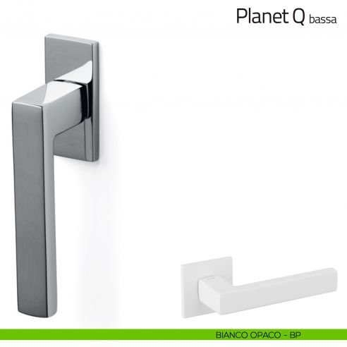 Maniglia per finestra martellina DK Planet Q Olivari bassa bianco opaco