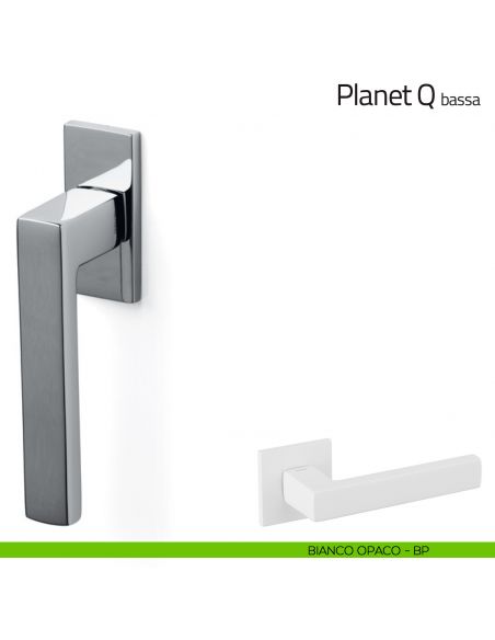 Maniglia per finestra martellina DK Planet Q Olivari bassa bianco opaco