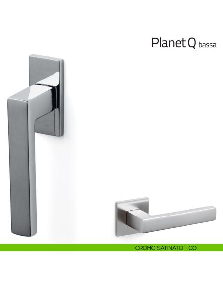 Maniglia per finestra martellina DK Planet Q Olivari bassa cromo satinato