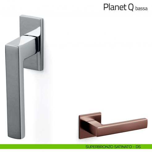 Maniglia per finestra martellina DK Planet Q Olivari bassa superbronzo satinato