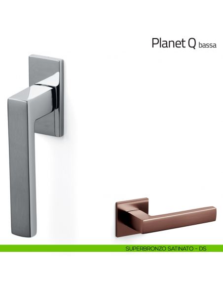 Maniglia per finestra martellina DK Planet Q Olivari bassa superbronzo satinato