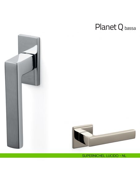 Maniglia per finestra martellina DK Planet Q Olivari bassa supernichel lucido